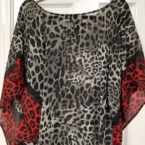 Sheer Blouse leopard print